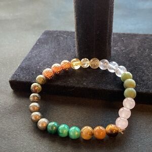 Earth Tone Colors in this Beaded Anklet.